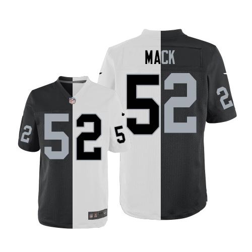 Nike Raiders #52 Khalil Mack White/Black Men's Stitched NFL Elite Split Jersey - Click Image to Close